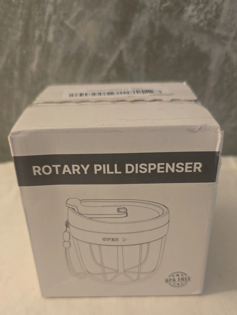Rotary Pill Dispenser - White Compact Organizer, 7 Large Compartments New